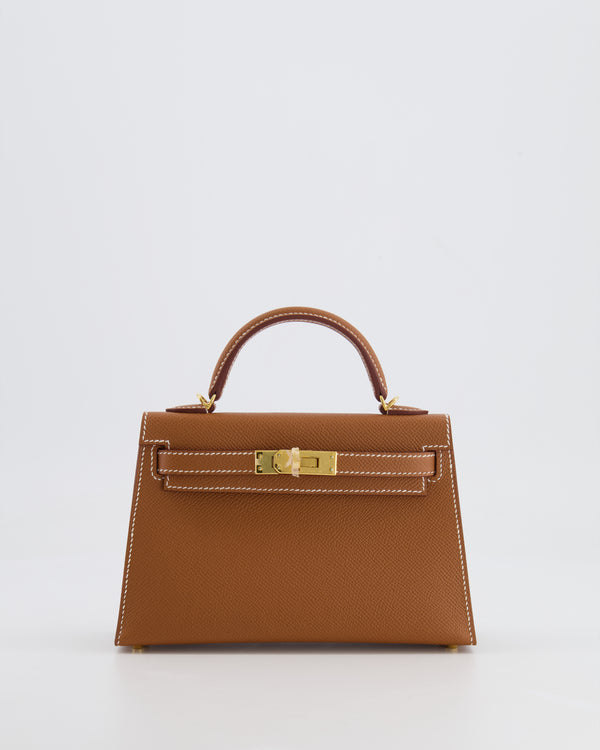 Hermès Mini Kelly II 20cm Bag in Gold Epsom Leather with Gold Hardware