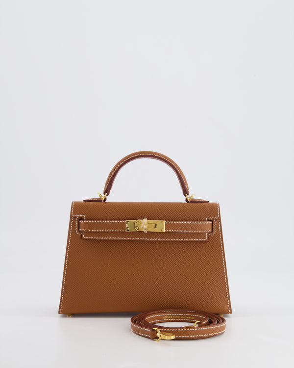 Hermès Mini Kelly II 20cm Bag in Gold Epsom Leather with Gold Hardware