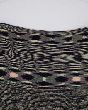Missoni Black and Green Knitted Mini Skirt with Peplum IT 40 (UK 8)