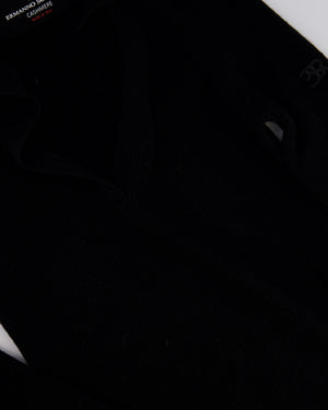Ermanno Scervino Black Cashmere Ribbed Long Sleeve Jumper with Collar Size IT 36 (UK 4)
