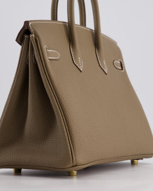 Hermès Birkin Retourne 25cm Bag in Etoupe Togo Leather with Gold Hardware