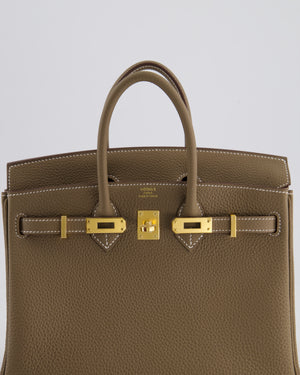 Hermès Birkin Retourne 25cm Bag in Etoupe Togo Leather with Gold Hardware