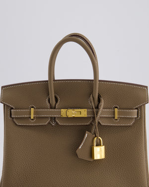 Hermès Birkin Retourne 25cm Bag in Etoupe Togo Leather with Gold Hardware