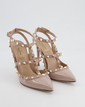 Valentino Beige Rockstud Patent Pumps Size EU 38.5 RRP £890