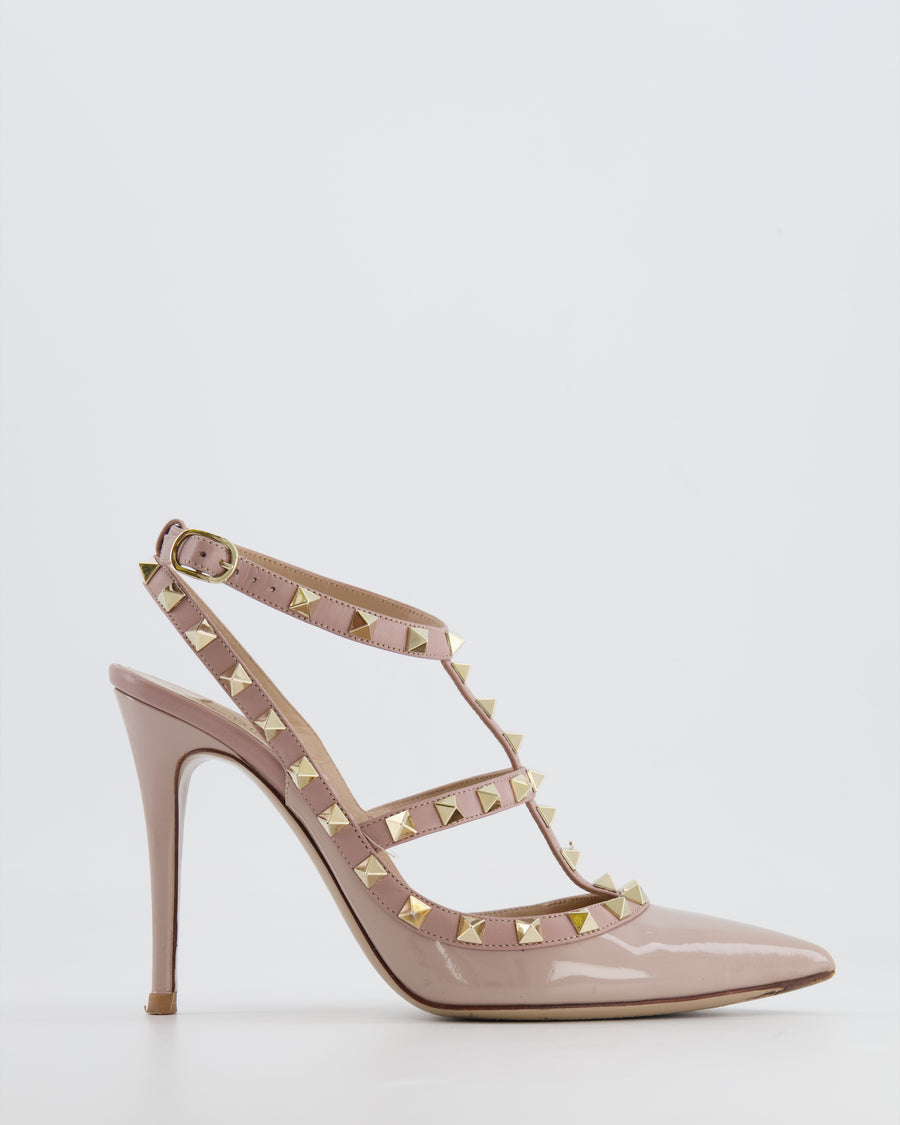 Valentino Beige Rockstud Patent Pumps Size EU 38.5 RRP £890