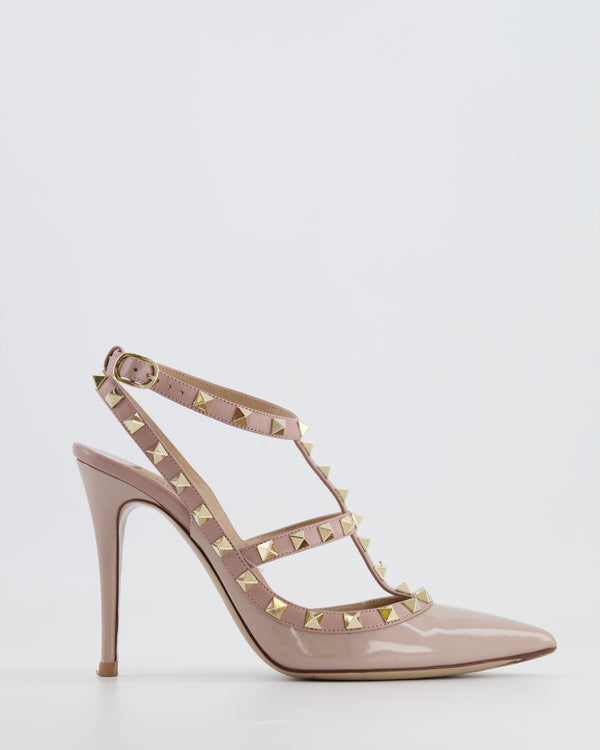 Valentino Beige Rockstud Patent Pumps Size EU 38.5 RRP £890