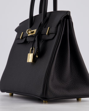 *SUPER RARE* Hermès Birkin 25 Retourne Bag in Noir Togo Leather with Permbrass Hardware