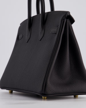 *SUPER RARE* Hermès Birkin 25 Retourne Bag in Noir Togo Leather with Permbrass Hardware