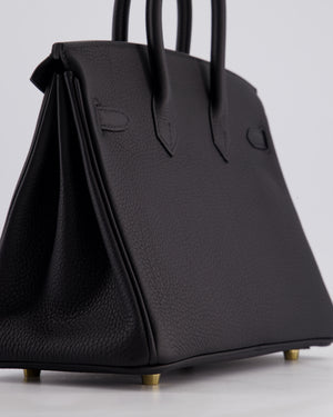 *SUPER RARE* Hermès Birkin 25 Retourne Bag in Noir Togo Leather with Permbrass Hardware