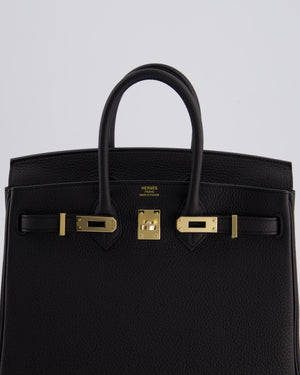 *SUPER RARE* Hermès Birkin 25 Retourne Bag in Noir Togo Leather with Permbrass Hardware