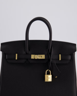 *SUPER RARE* Hermès Birkin 25 Retourne Bag in Noir Togo Leather with Permbrass Hardware