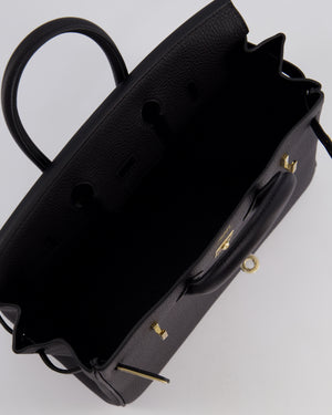 *SUPER RARE* Hermès Birkin 25 Retourne Bag in Noir Togo Leather with Permbrass Hardware