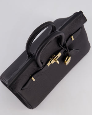 *SUPER RARE* Hermès Birkin 25 Retourne Bag in Noir Togo Leather with Permbrass Hardware