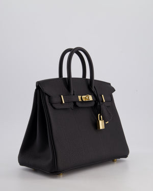 *SUPER RARE* Hermès Birkin 25 Retourne Bag in Noir Togo Leather with Permbrass Hardware
