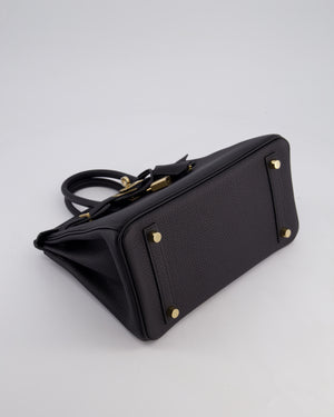 *SUPER RARE* Hermès Birkin 25 Retourne Bag in Noir Togo Leather with Permbrass Hardware