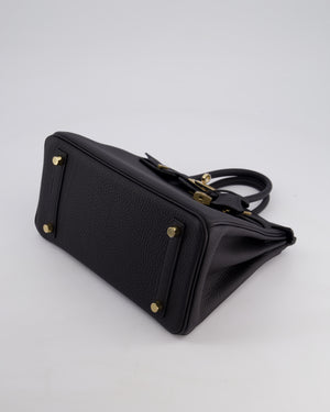 *SUPER RARE* Hermès Birkin 25 Retourne Bag in Noir Togo Leather with Permbrass Hardware