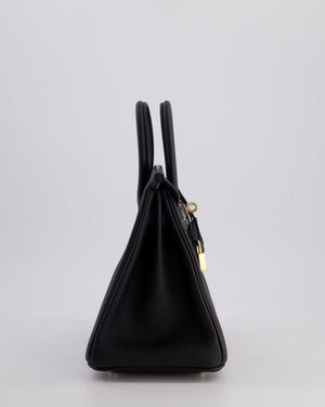 *SUPER RARE* Hermès Birkin 25 Retourne Bag in Noir Togo Leather with Permbrass Hardware
