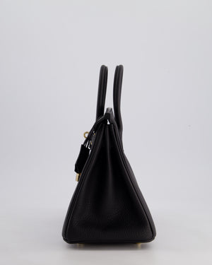 *SUPER RARE* Hermès Birkin 25 Retourne Bag in Noir Togo Leather with Permbrass Hardware