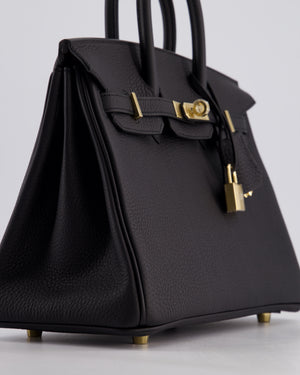 *SUPER RARE* Hermès Birkin 25 Retourne Bag in Noir Togo Leather with Permbrass Hardware