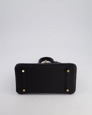 *SUPER RARE* Hermès Birkin 25 Retourne Bag in Noir Togo Leather with Permbrass Hardware