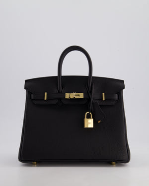 *SUPER RARE* Hermès Birkin 25 Retourne Bag in Noir Togo Leather with Permbrass Hardware