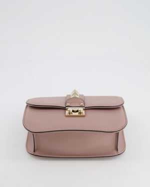 Valentino Beige Rockstud Bag with Gold Studs and Chain Detail