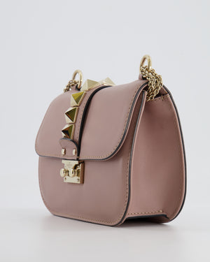 Valentino Beige Rockstud Bag with Gold Studs and Chain Detail