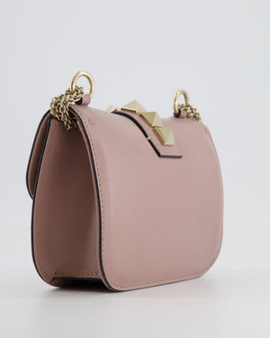 Valentino Beige Rockstud Bag with Gold Studs and Chain Detail