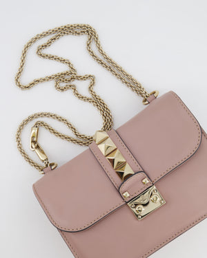 Valentino Beige Rockstud Bag with Gold Studs and Chain Detail