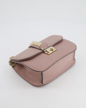 Valentino Beige Rockstud Bag with Gold Studs and Chain Detail