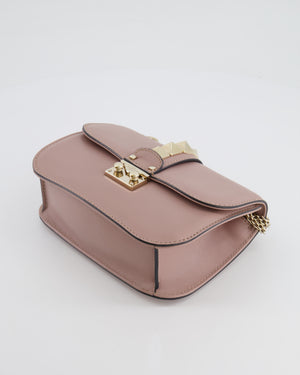 Valentino Beige Rockstud Bag with Gold Studs and Chain Detail