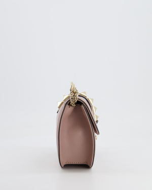 Valentino Beige Rockstud Bag with Gold Studs and Chain Detail