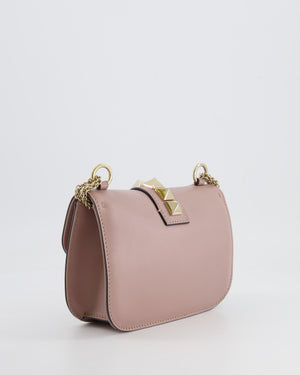 Valentino Beige Rockstud Bag with Gold Studs and Chain Detail