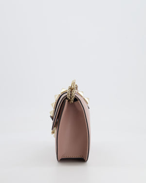 Valentino Beige Rockstud Bag with Gold Studs and Chain Detail