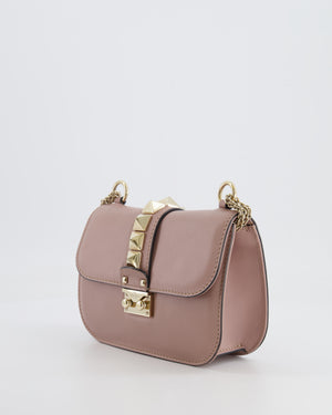 Valentino Beige Rockstud Bag with Gold Studs and Chain Detail