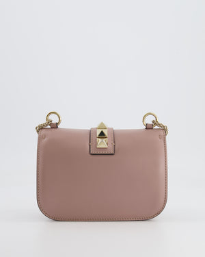 Valentino Beige Rockstud Bag with Gold Studs and Chain Detail