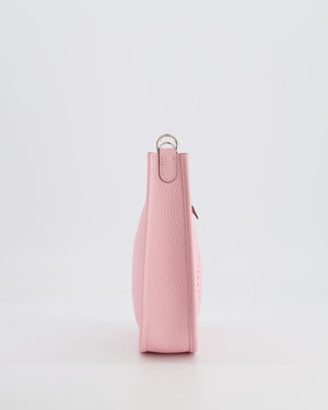 Hermes Mini Evelyne Bag in Rose Sakura Clemence Leather with Palladium Hardware