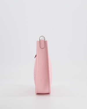 Hermes Mini Evelyne Bag in Rose Sakura Clemence Leather with Palladium Hardware