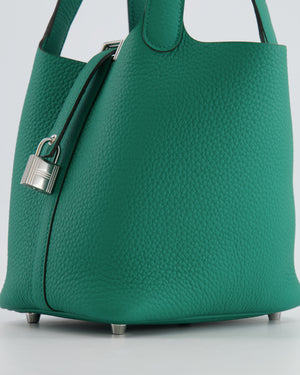 Hermès Picotin Lock Bag 18 in Clemence Leather Vert Vertigo with Palladium Hardware