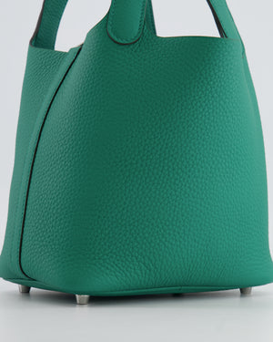Hermès Picotin Lock Bag 18 in Clemence Leather Vert Vertigo with Palladium Hardware