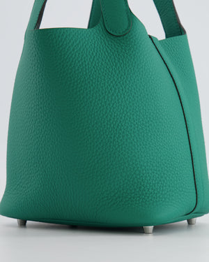 Hermès Picotin Lock Bag 18 in Clemence Leather Vert Vertigo with Palladium Hardware