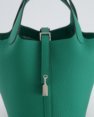 Hermès Picotin Lock Bag 18 in Clemence Leather Vert Vertigo with Palladium Hardware