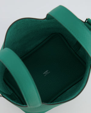 Hermès Picotin Lock Bag 18 in Clemence Leather Vert Vertigo with Palladium Hardware
