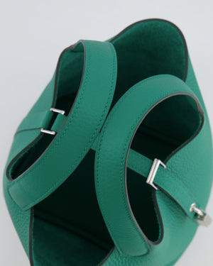 Hermès Picotin Lock Bag 18 in Clemence Leather Vert Vertigo with Palladium Hardware