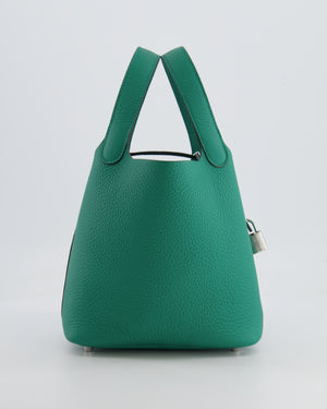 Hermès Picotin Lock Bag 18 in Clemence Leather Vert Vertigo with Palladium Hardware