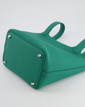 Hermès Picotin Lock Bag 18 in Clemence Leather Vert Vertigo with Palladium Hardware