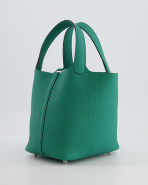 Hermès Picotin Lock Bag 18 in Clemence Leather Vert Vertigo with Palladium Hardware