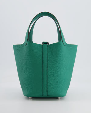 Hermès Picotin Lock Bag 18 in Clemence Leather Vert Vertigo with Palladium Hardware