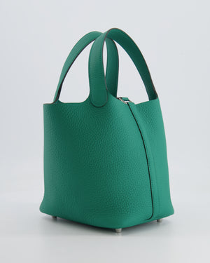 Hermès Picotin Lock Bag 18 in Clemence Leather Vert Vertigo with Palladium Hardware