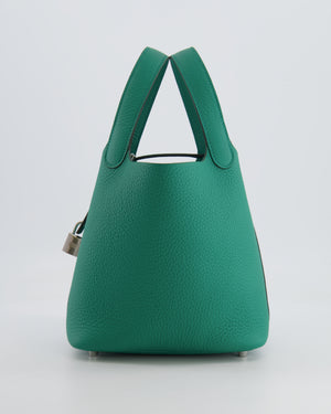 Hermès Picotin Lock Bag 18 in Clemence Leather Vert Vertigo with Palladium Hardware
